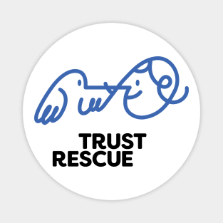 Trust rescue blue and black logo Magnet